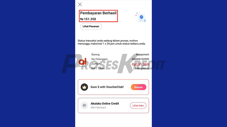 Pembayaran Tagihan Lazada PayLater Pakai Kredivo Berhasil