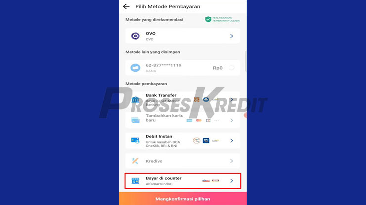 Pilih Bayar di Counter