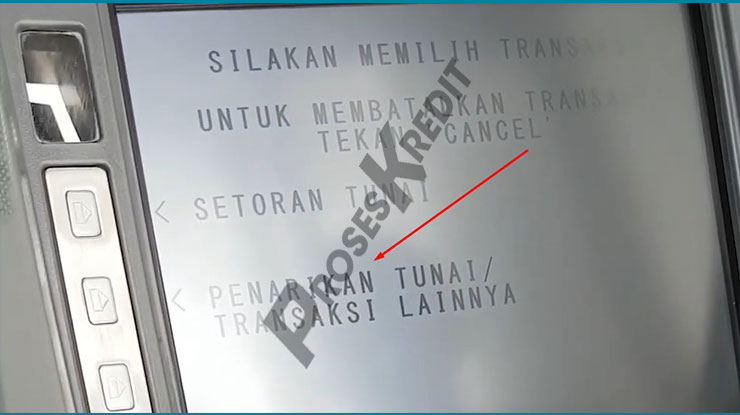 Pilih Penarikan Tunai Transaksi Lainnya