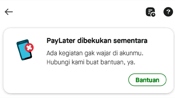 Penyebab Menu PayLater Gojek Cicil Tidak Tersedia