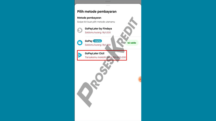 Pilih GoPayLater Cicil & Pilih Tenor