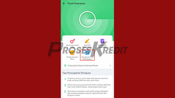 Tap Pengaturan PIN Pembayaran