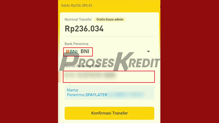 Pilih Bank Tempel Nomor Rekening