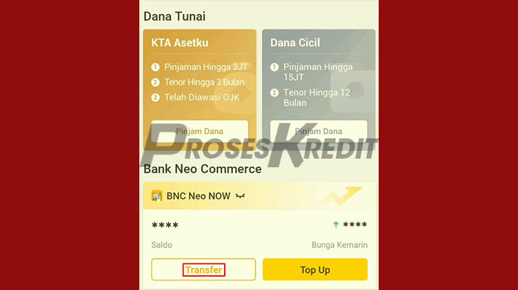 Tap Menu Transfer Untuk Bayar Cicilan Shopee PayLater di Akulaku