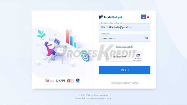 Berhasil Membuat Akun Modal Rakyat