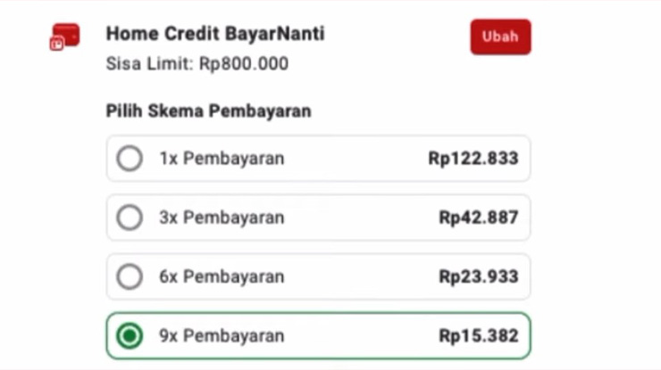 Biaya Tenor Bunga Home Credit PayLater