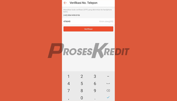 Input Kode Verifikasi