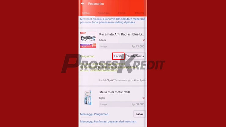 Klik Lacak Untuk Cek Resi ID Express Akulaku