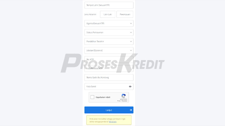 Lengkapi Formulir Registrasi 2