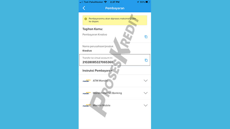 Muncul Nomor Virtual Account