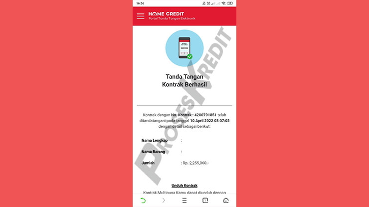 Tanda Tangan Digital Berhasil