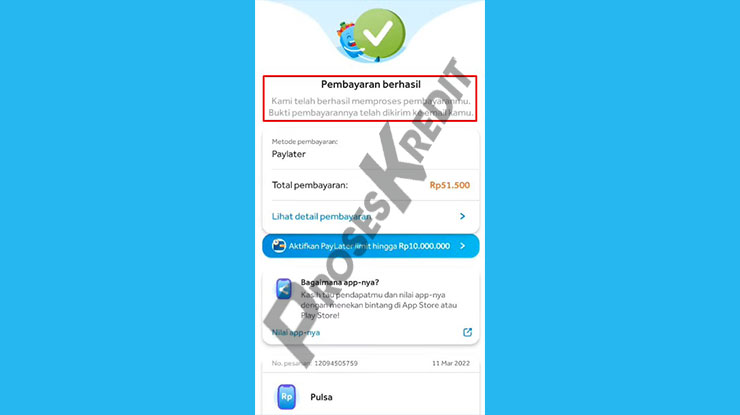 Beli Pulsa Pakai BliBli PayLater Berhasil