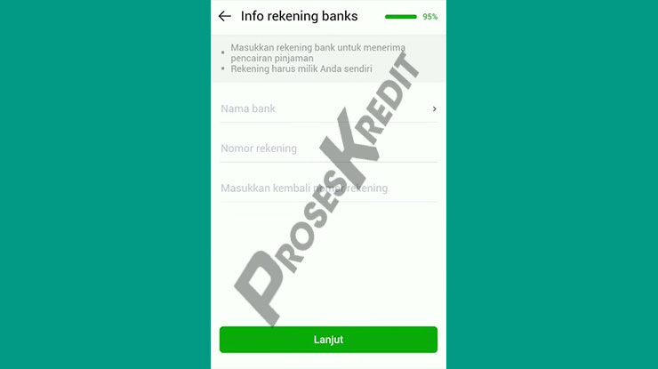 Lengkapi Info Rekening Bank