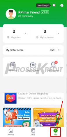 2. Tap Menu Saya