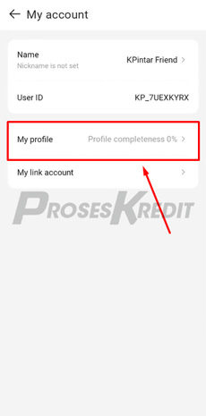 4. Tap Kelengkapan Profil