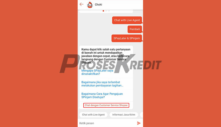 Chat Dengan Customer Service Shopee