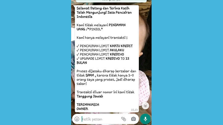 Penipuan Lewat WhatsApp