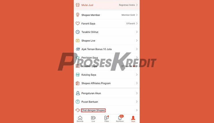 Pilih Chat Dengan Shopee