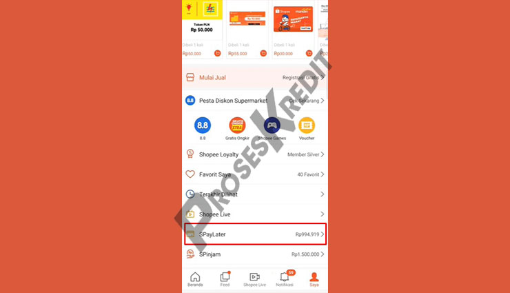 2. Pilih Menu SPayLater