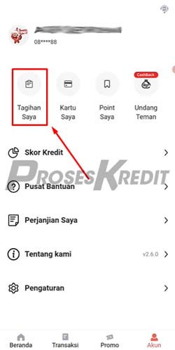 3. Klik Tagihan Saya