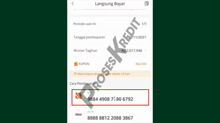 3. Pilih Virtual Account BNI