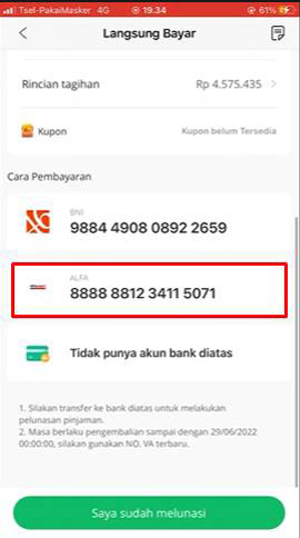 3. kode bayar Alfamart