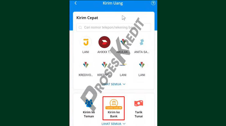 6. Pilih Kirim ke Bank