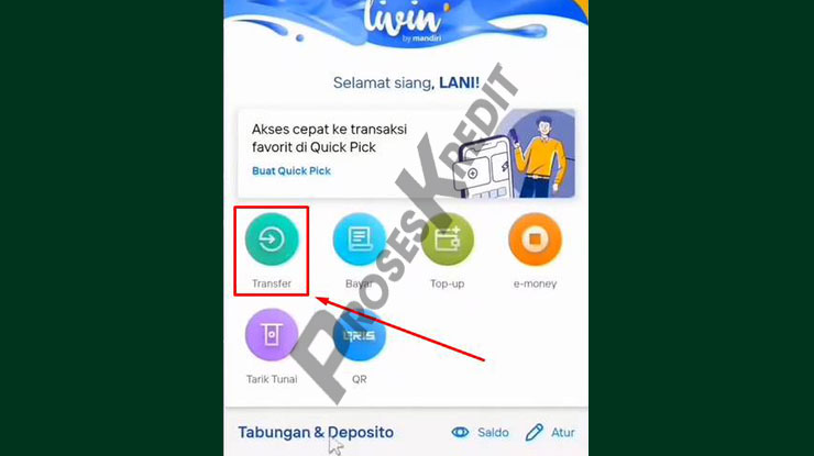 6. Pilih Menu Transfer