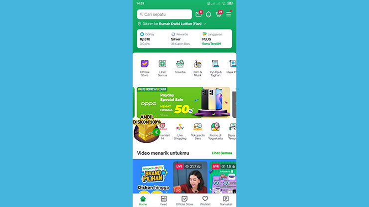 Masuk ke Tokopedia