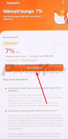 3. Klik Buka Deposito