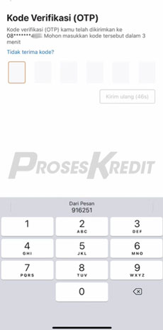 4. Masukkan Kode Verifikasi OTP