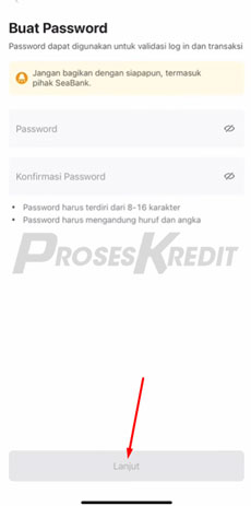5. Membuat Password Konfirmasi