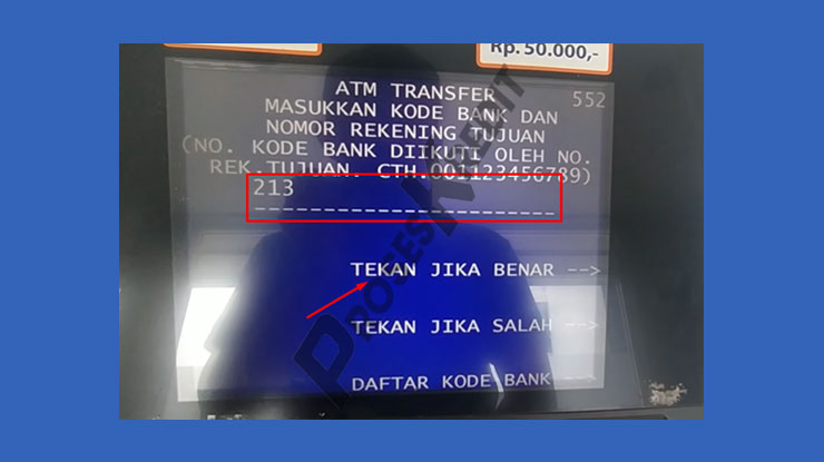 6. Masukkan Kode Bank Nomor Rekening Tujuan