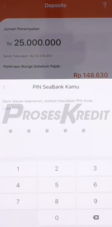 7. Masukkan PIN Seabank