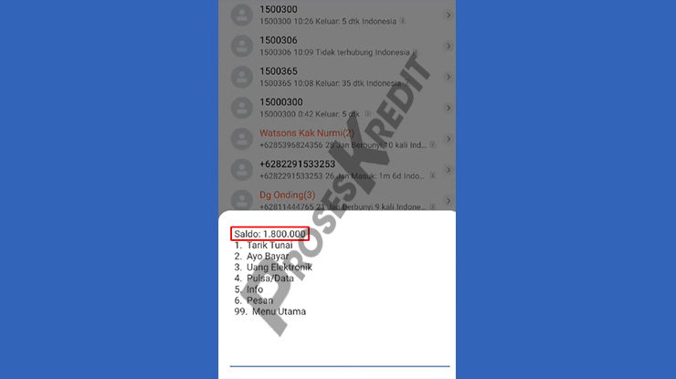 Muncul Informasi Saldo