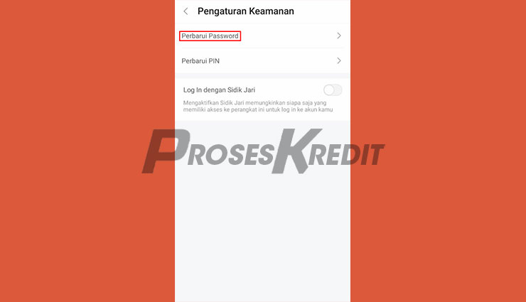 Pilih Perbarui Password