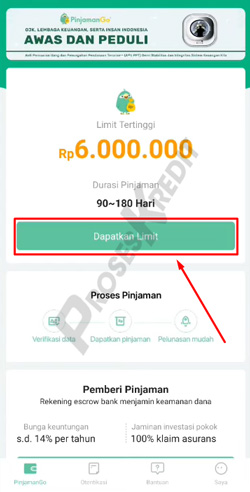 5. Klik Dapatkan Limit