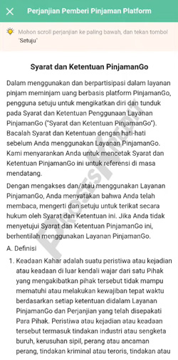 7. Baca Syarat Ketentuan PinjamanGo