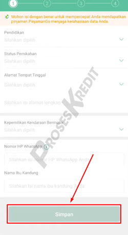 8. Isi Informasi Data Pribadi