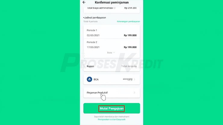 Klik Mulai Pengajuan