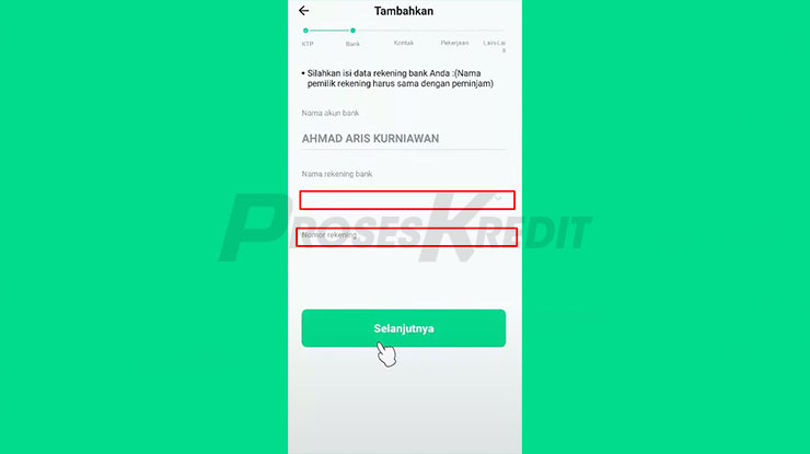 Masukkan Informasi Rekening Bank