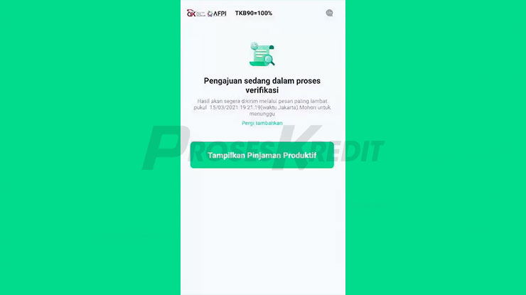 Tunggu Proses Verifikasi Pengajuan