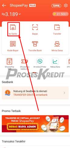 3. Pilih Isi Saldo