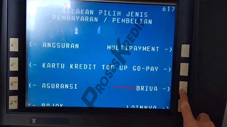 Pilih Menu BRIVA