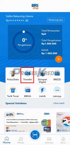 2. Klik Menu Transfer