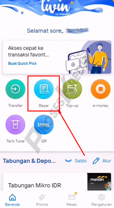 2. Pilih Menu Bayar