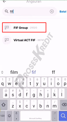 4. Pilih FIF Group