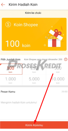 7. Klik Kirim Koinmu