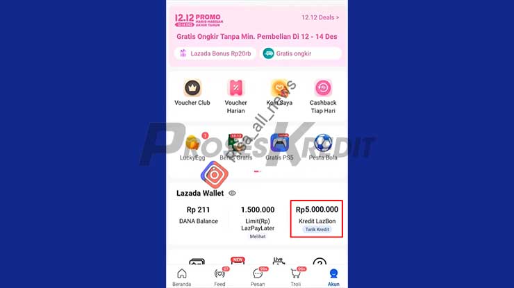 Masuk Menu Kredit LazBon 1