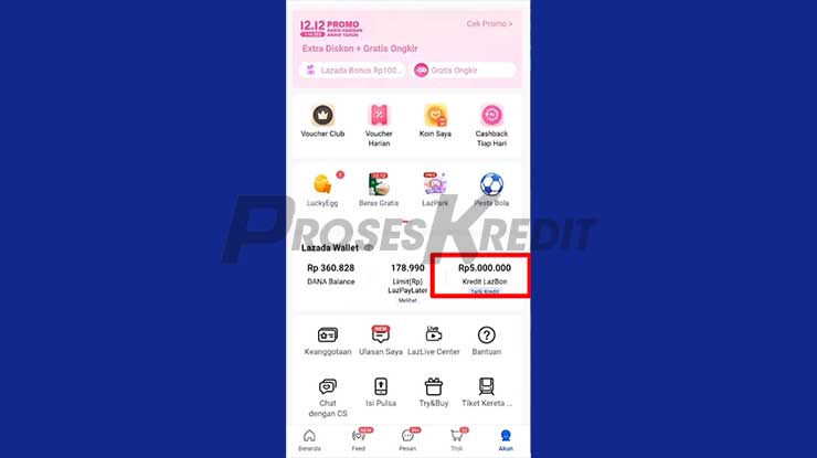 Masuk Menu Kredit LazBon